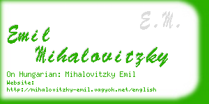 emil mihalovitzky business card